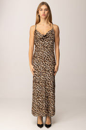 Khloe Femme Abito Sottoveste Animalier con Spacco ANIMALIER