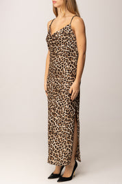 Khloe Femme Abito Sottoveste Animalier con Spacco ANIMALIER