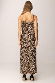 Khloe Femme Abito Sottoveste Animalier con Spacco ANIMALIER