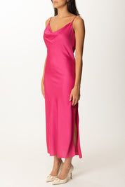 Khloe Femme Abito Sottoveste con Spacco FUXIA