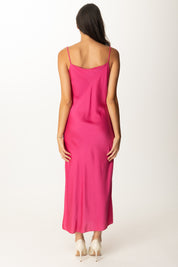 Khloe Femme Abito Sottoveste con Spacco FUXIA