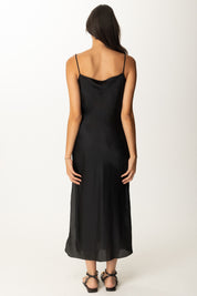 Khloe Femme Abito Sottoveste con Spacco NERO