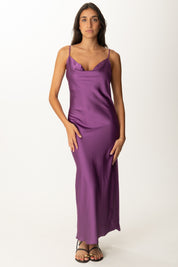 Khloe Femme Abito Sottoveste con Spacco VIOLA