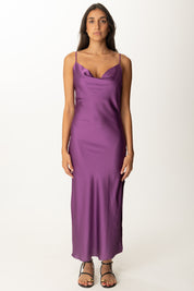 Khloe Femme Abito Sottoveste con Spacco VIOLA