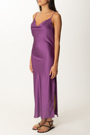 Khloe Femme Abito Sottoveste con Spacco VIOLA