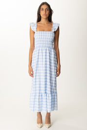 Khloe Femme Abito Stampa Righe con Balza AZZURRO