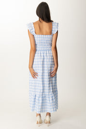 Khloe Femme Abito Stampa Righe con Balza AZZURRO