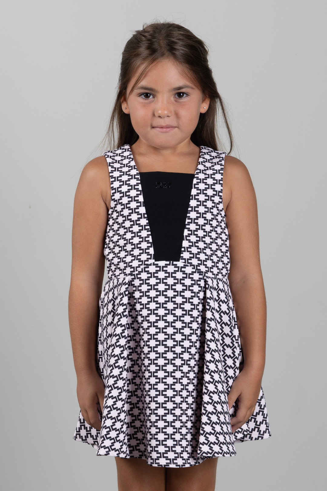 Elisabetta Franchi Bambina Abito Svasato con Logo All-over EFAB6920GA039.D596