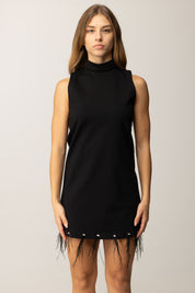Manila Grace Abito Tubino con Dettagli Sfrangiati A188VU NERO