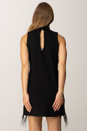 Manila Grace Abito Tubino con Dettagli Sfrangiati A188VU NERO