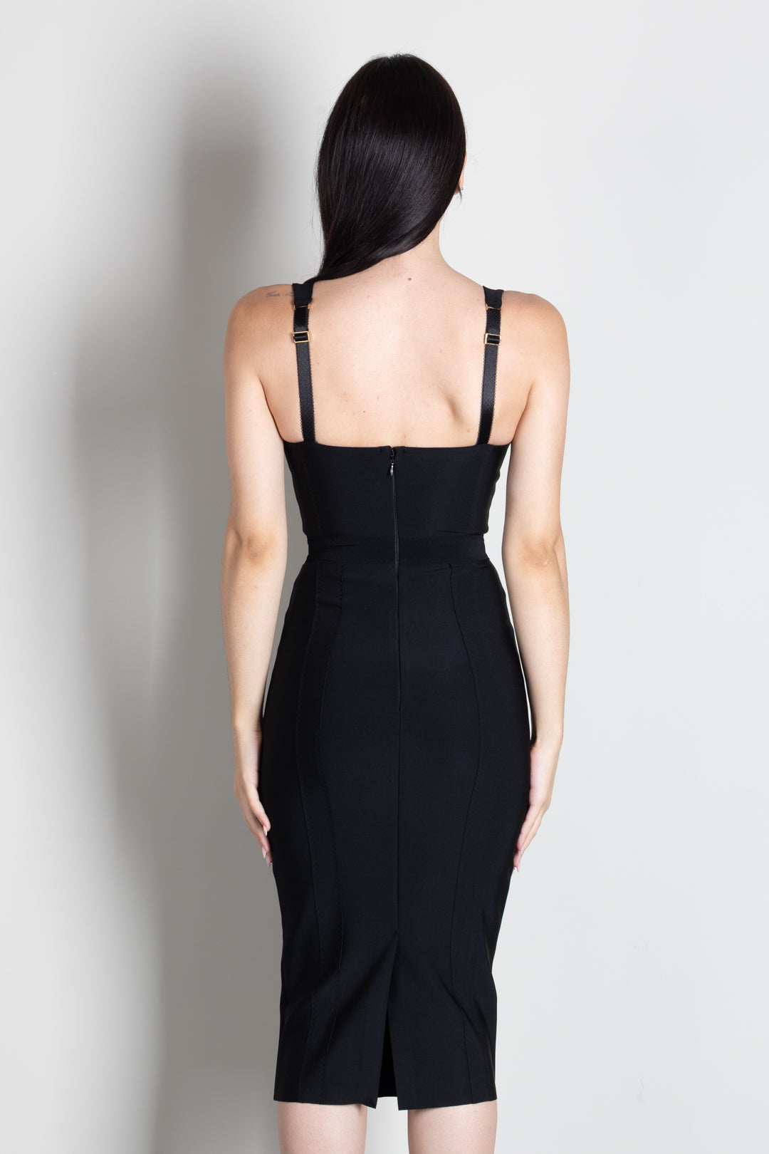 Elisabetta Franchi Abito Tubino con Scollo a Cuore AB98566E2 NERO