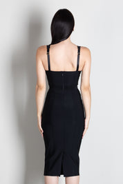 Elisabetta Franchi Abito Tubino con Scollo a Cuore AB98566E2 NERO