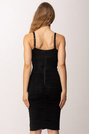 Elisabetta Franchi Abito Tubino Drappeggiato con Coppe Strutturate AB97362E2 NERO