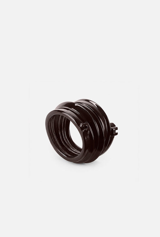 Elisabetta Franchi Anello a Spirale con Elementi Geometrici e Logo AN05A63E2 CACAO