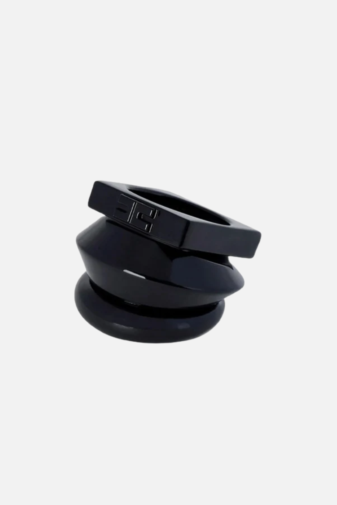 Elisabetta Franchi Anello Geometrico Multilivello con Logo AN15B63E2 NERO