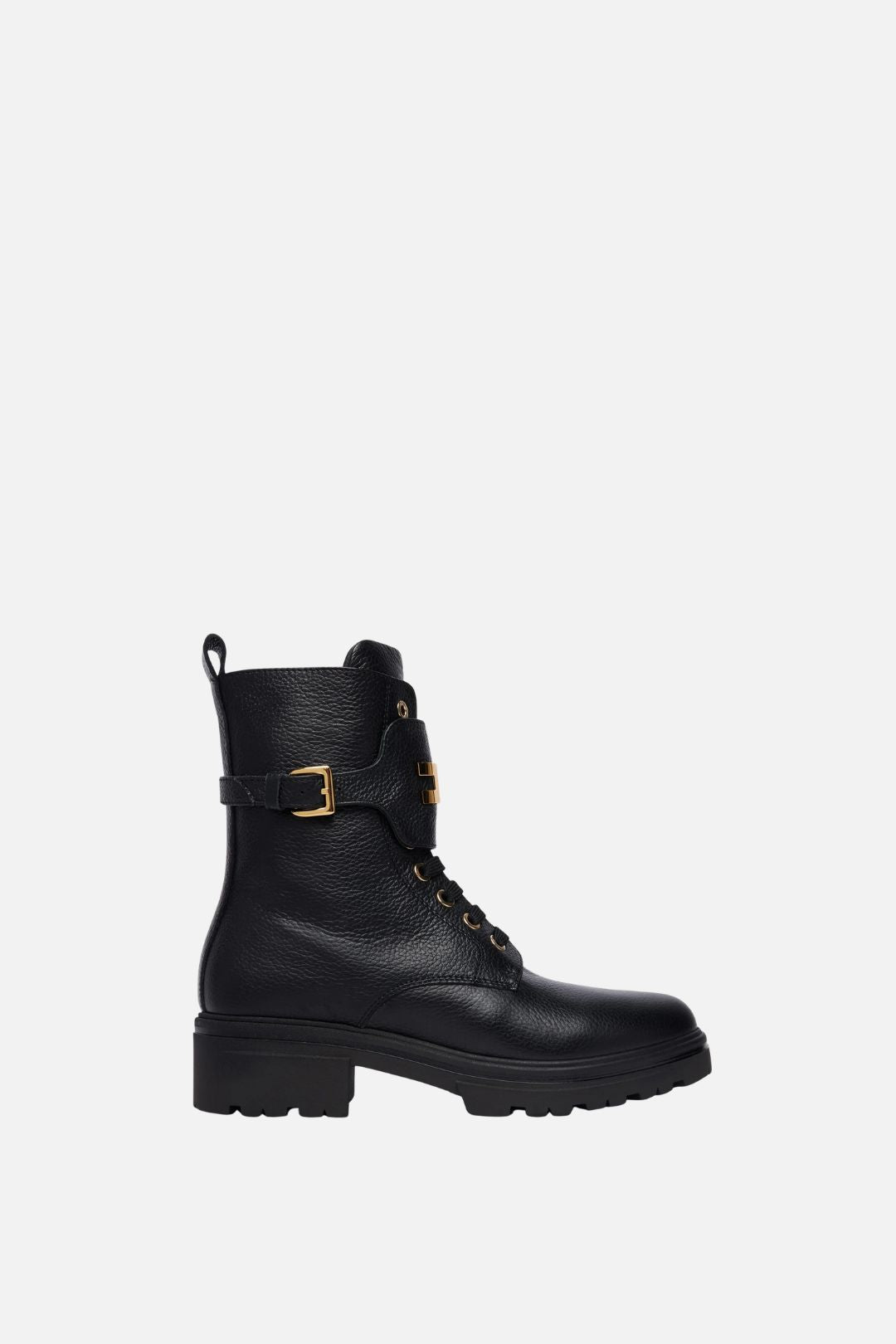 Elisabetta Franchi Bambina Anfibi con Fibbia e Logo F4A5-E0719-1251999- NERO