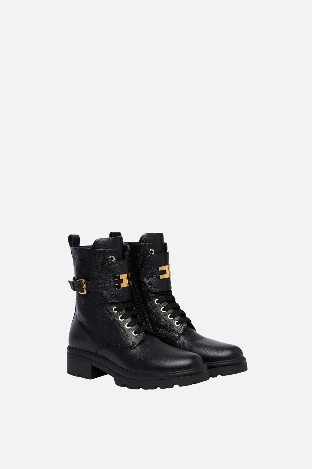 Elisabetta Franchi Bambina Anfibi con Fibbia e Logo F4A5-E0719-1251999- NERO