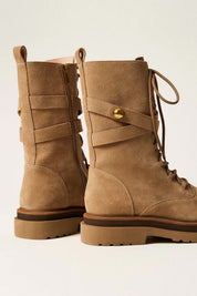 Twin-set Anfibi In Camoscio con Fascetta Logata 252TGT050 ALPACA