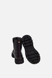 Elisabetta Franchi Bambina Anfibi In Pelle con Lacci F4A5-E0738-0076999- NERO