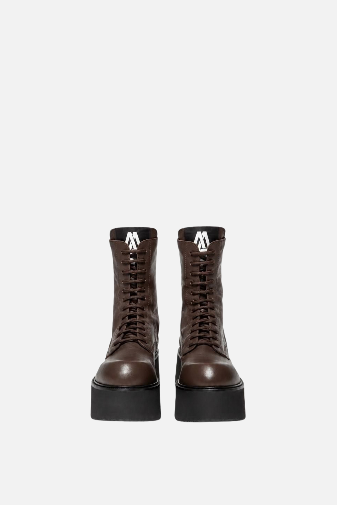 Aniye By Anfibi London In Pelle con Platform e Lacci 1A1271 CHOCO :AI26