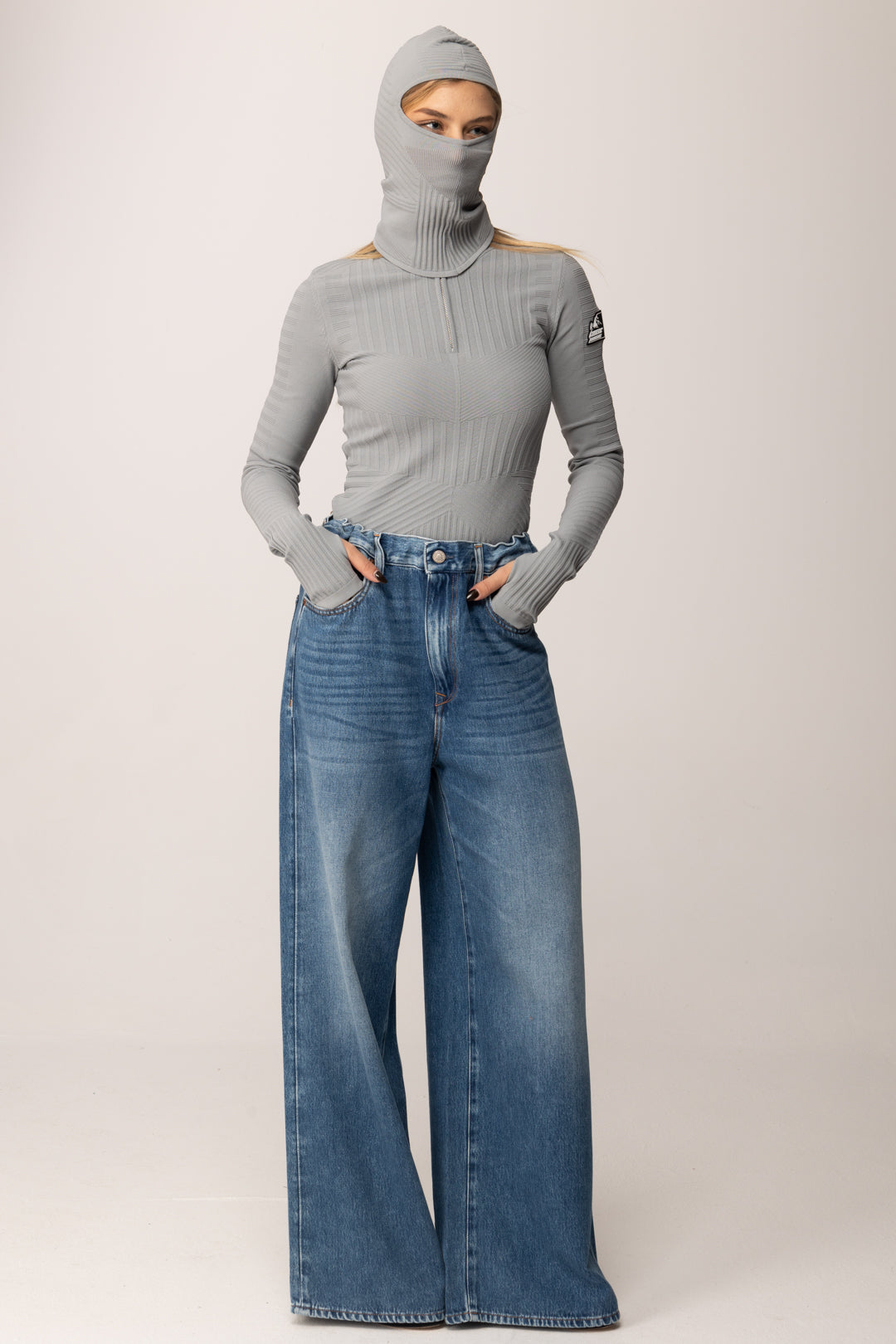 Patrizia Pepe Balaclava In Maglia Elasticizzata 2F0118 K667 MISTERY GRAY