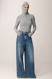 Patrizia Pepe Balaclava In Maglia Elasticizzata 2F0118 K667 MISTERY GRAY