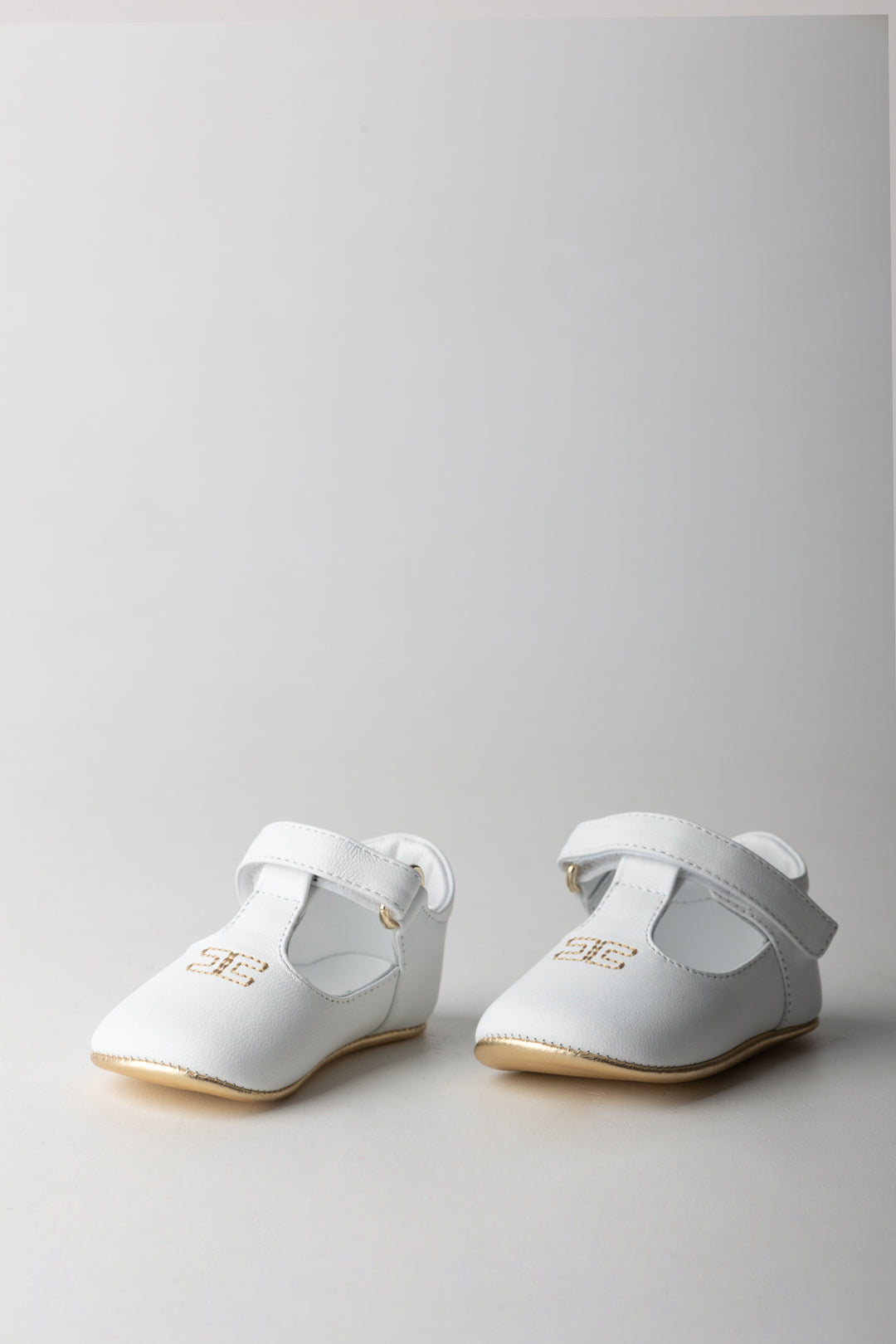 Elisabetta Franchi Bambina Ballerine con Cinturino e Logo Ricamato F0A3-E0460-1731B093 IVO WHIT/G