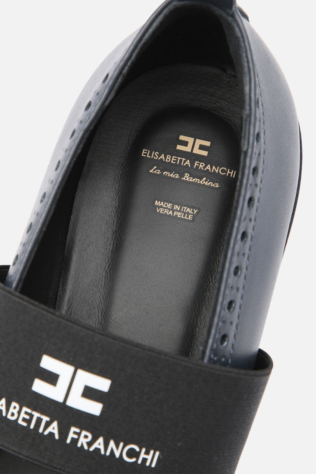 Elisabetta Franchi Bambina Ballerine con Fascia Logo F4A3-E0634-1251816- BLU NOTTE