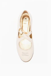 Elisabetta Franchi Bambina Ballerine Mary Jane con Cinturino e Logo F4A3-E0478-1733698- BUTTER