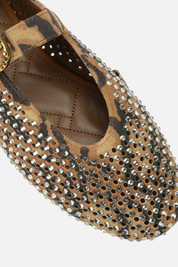 Kurt Geiger Ballerine Mayfair con Strass Animalier 2656346209 CAMEL/OTH
