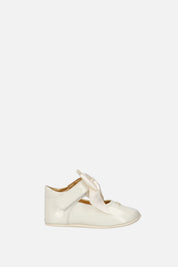 Elisabetta Franchi Bambina Ballerine Vernice con Fiocco In Raso F0A3-E0610-1855138- MILK
