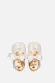Elisabetta Franchi Bambina Ballerine Vernice con Fiocco In Raso F0A3-E0610-1855138- MILK