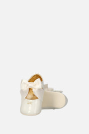 Elisabetta Franchi Bambina Ballerine Vernice con Fiocco In Raso F0A3-E0610-1855138- MILK