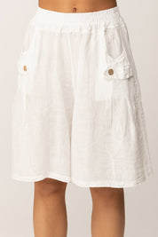 Khloe Femme Bermuda Cargo In Cotone con Tasche Laterali
 BIANCO