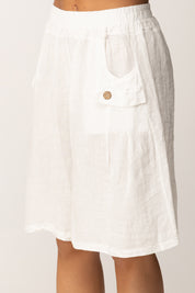 Khloe Femme Bermuda Cargo In Cotone con Tasche Laterali
 BIANCO