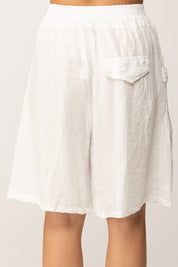 Khloe Femme Bermuda Cargo In Cotone con Tasche Laterali
 BIANCO