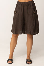 Khloe Femme Bermuda Cargo In Cotone con Tasche Laterali
 CACAO