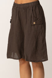 Khloe Femme Bermuda Cargo In Cotone con Tasche Laterali
 CACAO