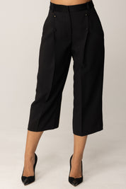 Elisabetta Franchi Bermuda con Bottoni e Dettagli Smoking PA10656E2 NERO