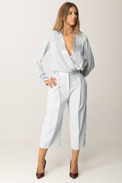 Elisabetta Franchi Bermuda con Bottoni e Dettagli Smoking PA10656E2 STARLIGHT