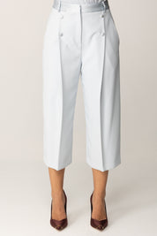 Elisabetta Franchi Bermuda con Bottoni e Dettagli Smoking PA10656E2 STARLIGHT