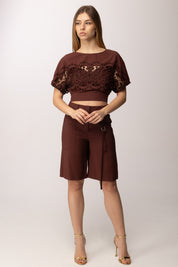 Patrizia Pepe Bermuda con Cinturino 2P1773 A573 WOOD BROWN