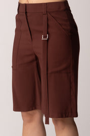 Patrizia Pepe Bermuda con Cinturino 2P1773 A573 WOOD BROWN