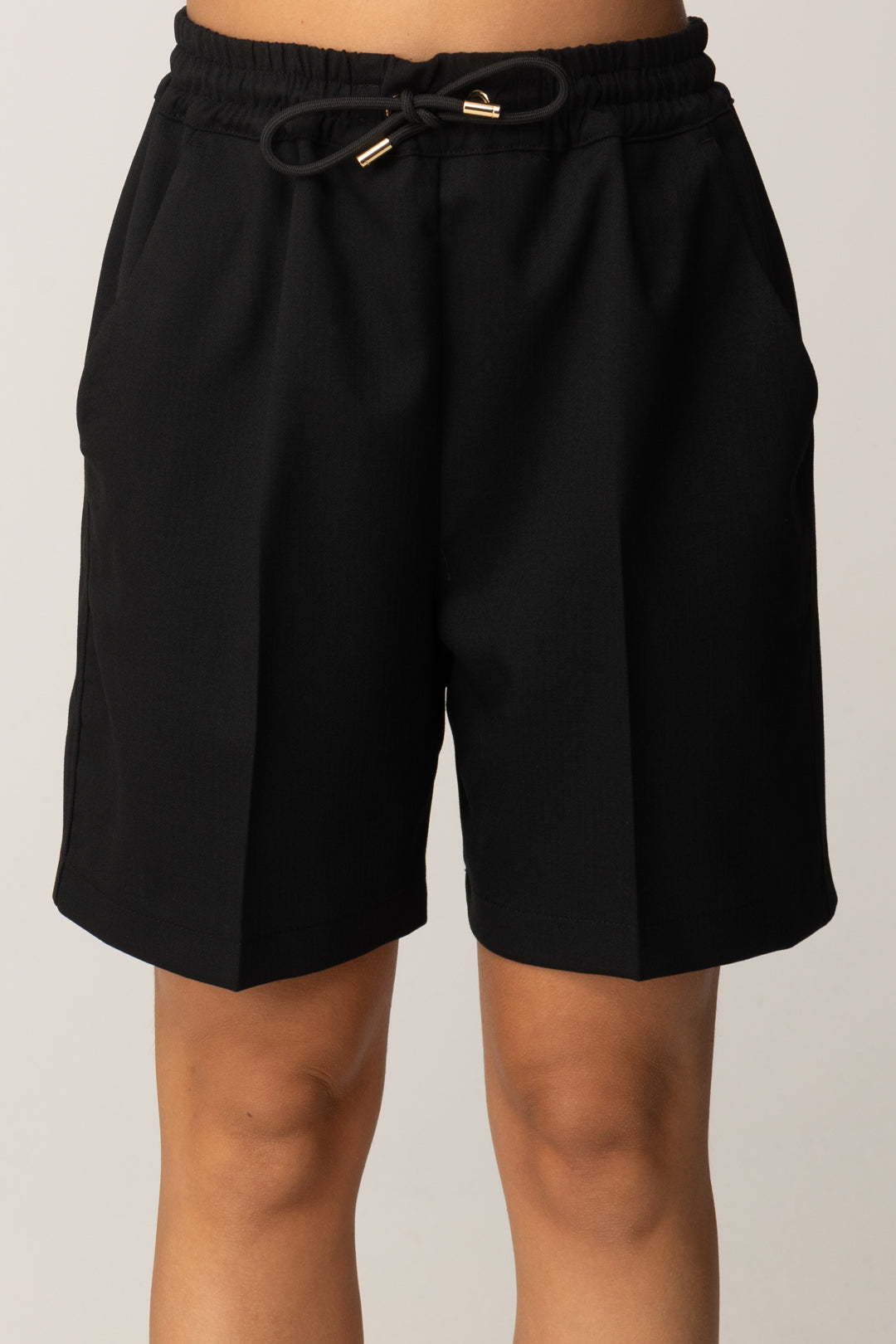 Pinko Bermuda con Coulisse e Piega Frontale NERO LIMOUSINE