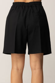 Pinko Bermuda con Coulisse e Piega Frontale NERO LIMOUSINE