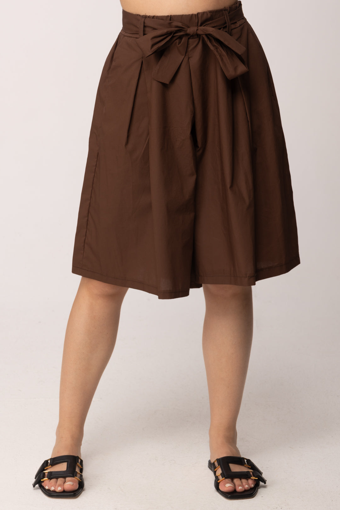 Khloe Femme Bermuda In Cotone con Cintura 25455 CACAO