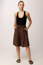 Khloe Femme Bermuda In Cotone con Cintura 25455 CACAO