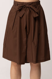 Khloe Femme Bermuda In Cotone con Cintura 25455 CACAO