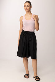 Khloe Femme Bermuda In Cotone con Cintura 25455 NERO
