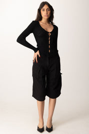 Pinko Bermuda In Jeans con Pinces 105245 A2M8 NERO LIMOUSINE